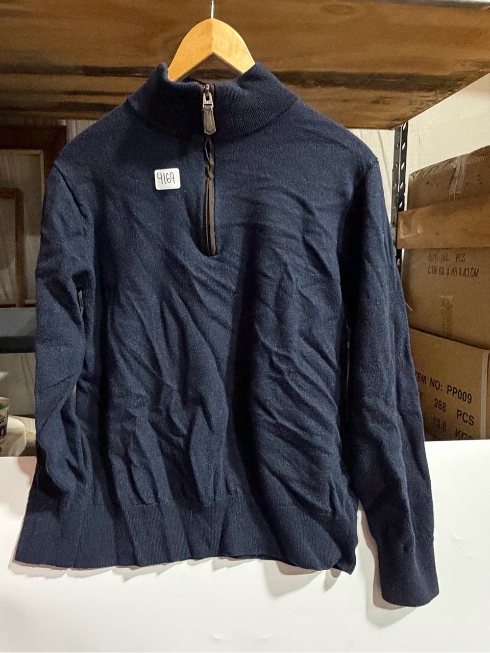 #4169-Orvis Navy Half-Zip Men's Sweater